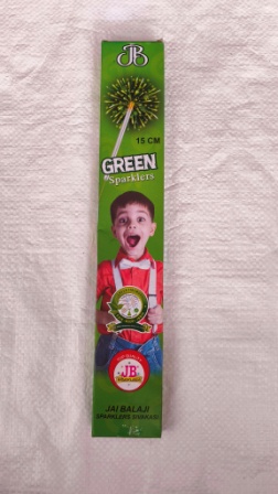 15 CM GREEN SPARKLERS